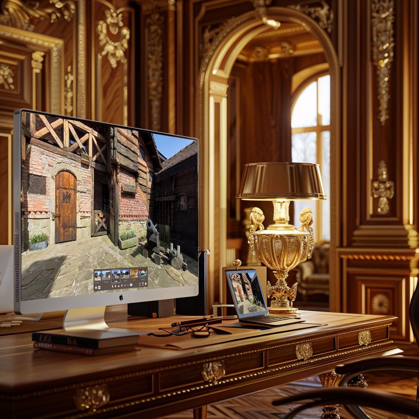 zrzut ekranu spaceru wirtualnego po zamku stara baśń w grybowie